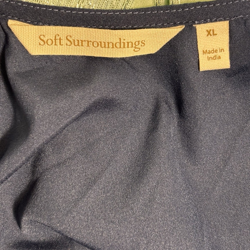 Soft Surroundings Mizu Dress Navy Blue Size X-Large Relaxed Fit Lightweight - Picture 3 of 8